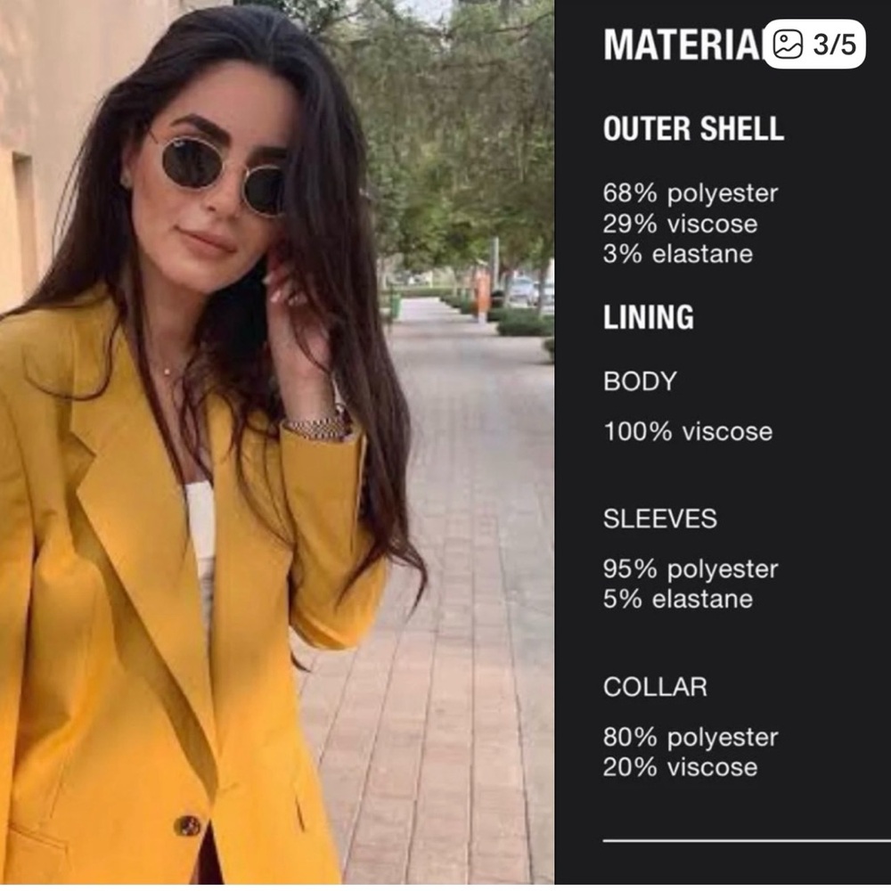 Zara Women's Mustard Blazer - Picture 4 of 5